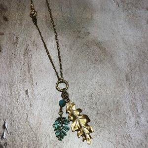 Handmade Falling Leaves Charm Necklace